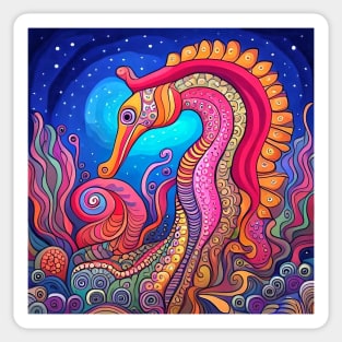 Pat the Colorful and Psychedelic Seahorse Sticker